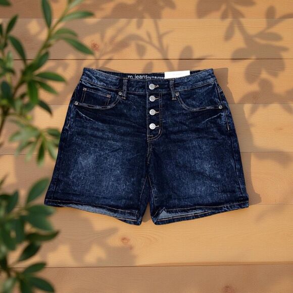 NWT MJeans by Maurices Mid Rise Boyfriend Jean Shorts Size 4 #56 - Picture 1 of 4
